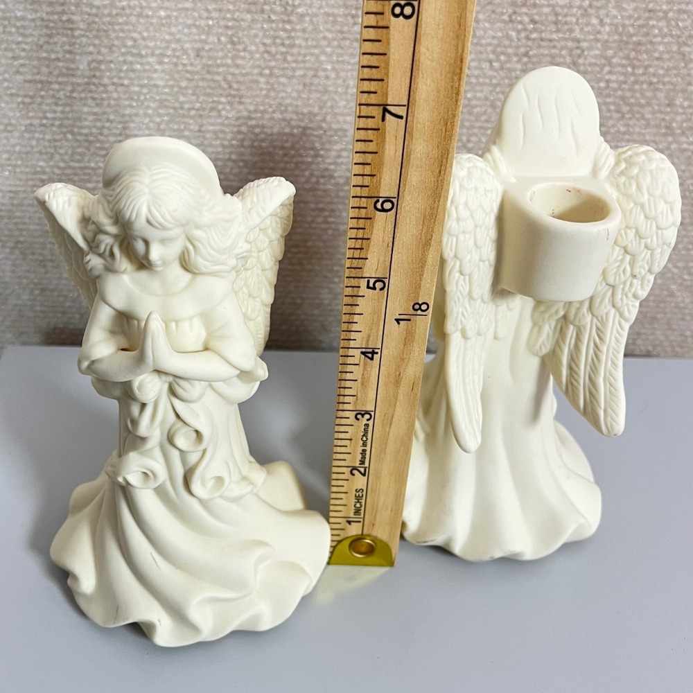 Angel Candle Holders Figurine Set Religious Decor Home Decoration - Picture 5 of 5
